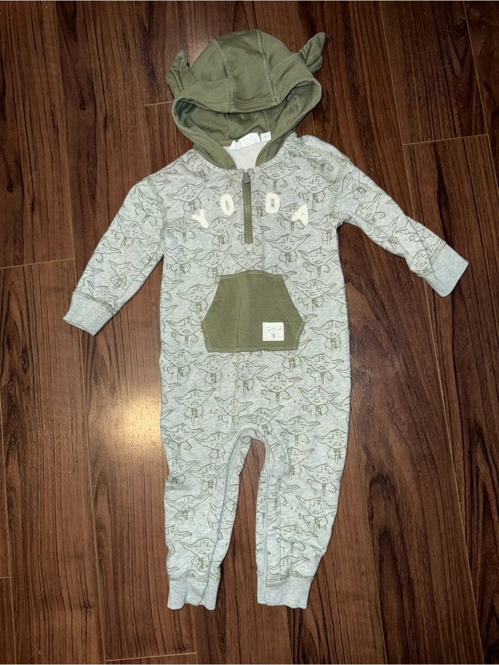 GAP Olive Green Hooded One-Piece with Character Print